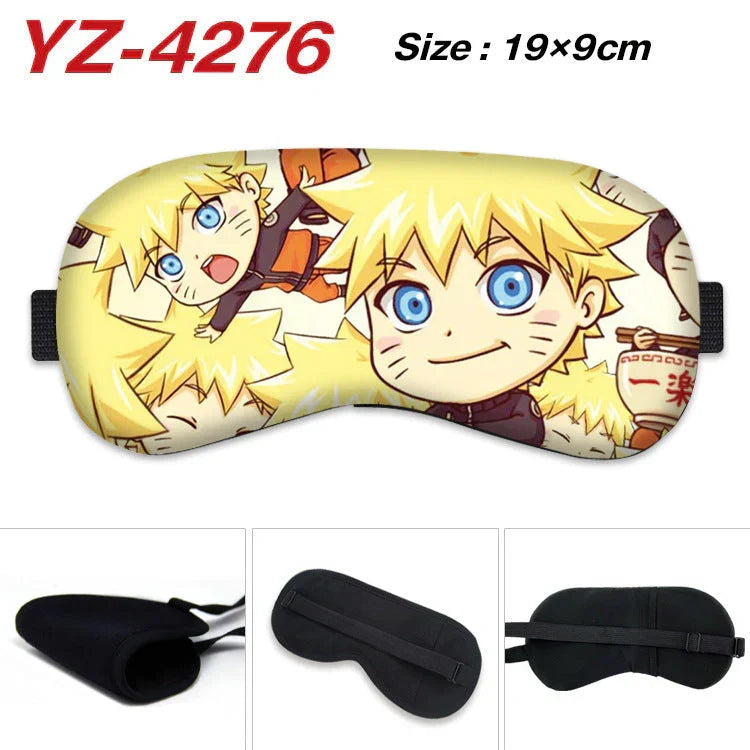 Naruto Anime Sleep Eye Mask, Uchiha Sasuke Itachi Madara Sakura Printed Blindfold, Soft Comfort Light Blocking Eye Cover for Travel Nap, Multiple Styles, Anime Fan Gift