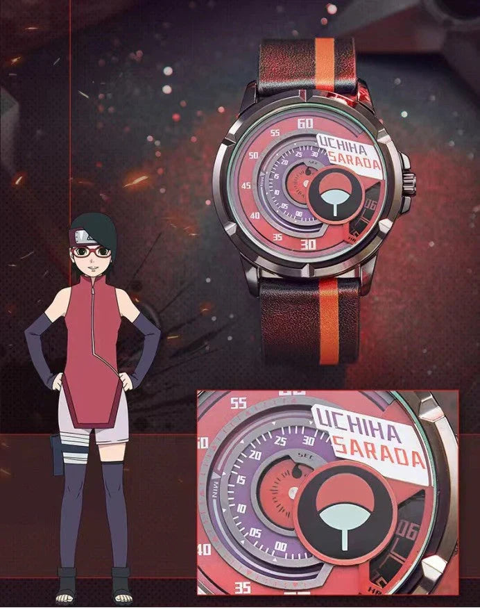 Boruto Naruto Next Generations Anime Wrist Watch, Uzumaki Boruto Sasuke Sarada Sharingan Analog Quartz Watch, Silicone Strap Anime Cosplay Watch, Collectible Gift for Naruto Anime Fans