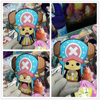 One Piece 3D Motion Stickers, Anime Lenticular Changing Car Stickers, Luffy Zoro Nami Chopper Sanji Waterproof Decals for Car Laptop Water Bottle, One Piece Anime Merch Decor