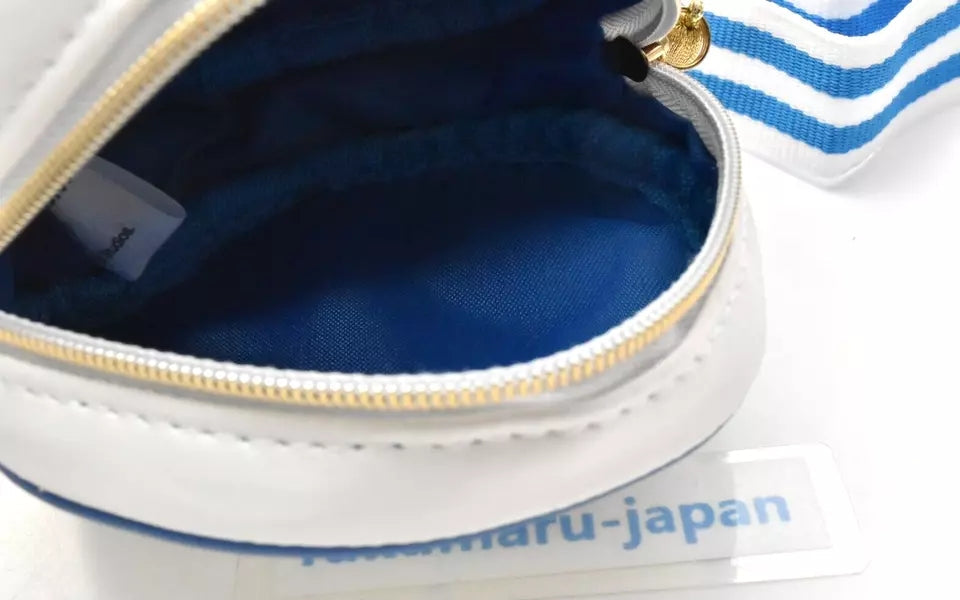 One Piece Marine Round Coin Purse, Anime Marine Logo Embroidery Mini Zipper Pouch, Small Circular Wallet with Keychain & Lanyard, Collectible Storage Bag for One Piece Fans