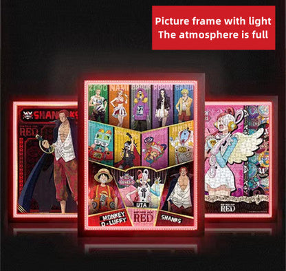 One Piece RED Anime Jigsaw Puzzle, Uta Luffy Shanks 1000 Pieces Cartoon Puzzle, One Piece Movie Character Puzzle Game, Collectible Anime Puzzle for Adults & Teens, Gift for One Piece Fans