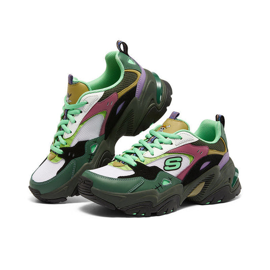One Piece Roronoa Zoro Anime Sneakers for Men Women, Green Multicolor Patchwork Chunky Platform Casual Shoes, Lace Up Anime Cosplay Street Walking Shoes, Breathable Anime Themed Footwear, Collectible Gift for One Piece Zoro Fans