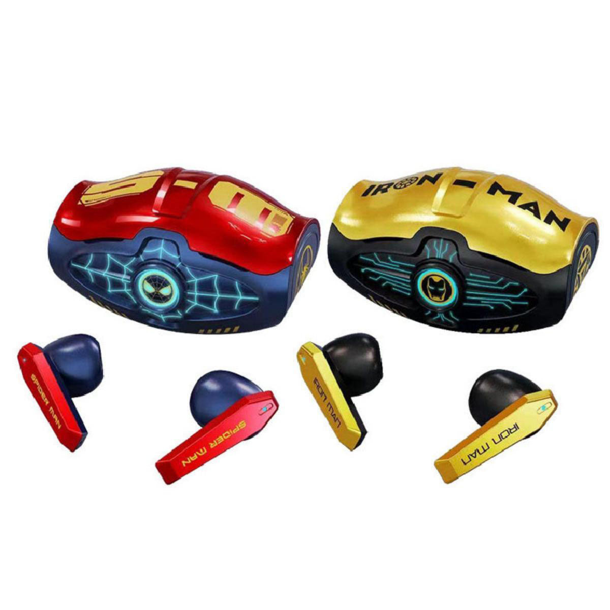 Marvel Avengers Spider‑Man Iron Man TWS True Wireless Gaming Earbuds, Bluetooth 5.3 Headphones 30ms Ultra Low Latency 13mm Driver Type‑C Charging for Game Music