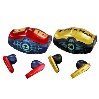 Marvel Avengers Spider‑Man Iron Man TWS True Wireless Gaming Earbuds, Bluetooth 5.3 Headphones 30ms Ultra Low Latency 13mm Driver Type‑C Charging for Game Music