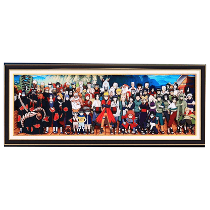 Naruto All Characters 3D Layered Paper Cut Art Frame, Naruto Whole Cast Paper Carving Shadow Box, Handmade Stratified Anime Group Portrait Painting, Wall Decor Collectible Art Gift for Naruto Fans