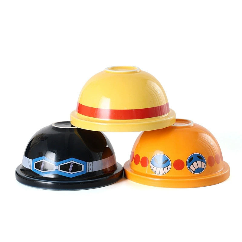 One Piece Straw Hat Ceramic Bowl, Luffy Ace Sabo Hat Shaped Ramen Bowl, Novelty Anime Food Serving Bowl, Collectible Tableware Gift for One Piece Fans