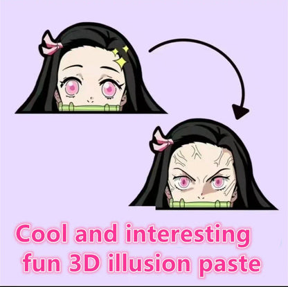 Anime 3D Lenticular Motion Flip Stickers, Demon Slayer Naruto Changing Image Decals, Waterproof Holographic Shift Stickers for Car Laptop Water Bottle Phone Case, Anime Character 3D Illusion Sticker, Fan Collectible Merch Gift