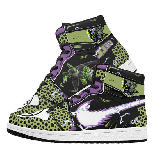 Dragon Ball Cell Anime High Top Sneakers, Custom Cartoon Print Streetwear Shoes, Men Women Casual Fashion Sneakers, Unique Anime Fan Footwear Gift
