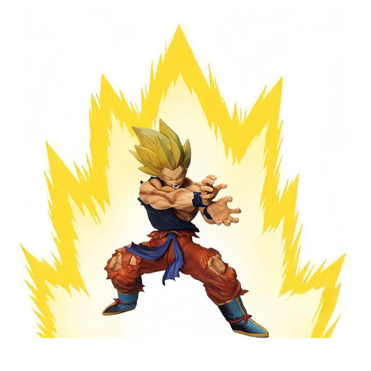 Dragon Ball Z Super Saiyan Goku Figure, LED Light Kamehameha Goku Statue, Anime Character Collectible Figurine with Aura Effect, Desktop Display Model Toy, Gift for Dragon Ball Fans