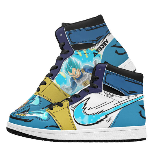 Dragon Ball Super Vegeta Blue Yellow White High Top Sneakers