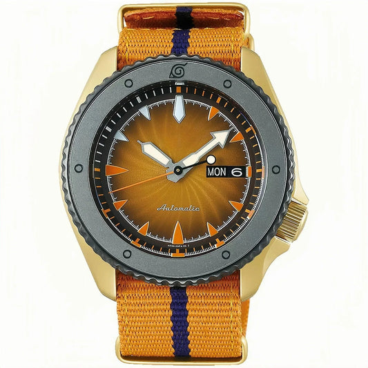 Naruto Uzumaki Naruto Automatic Wrist Watch, Anime Naruto Themed Analog Watch, Yellow Nylon Strap Sports Wristwatch, Anime Collectible Cosplay Accessory Gift for Naruto Fans