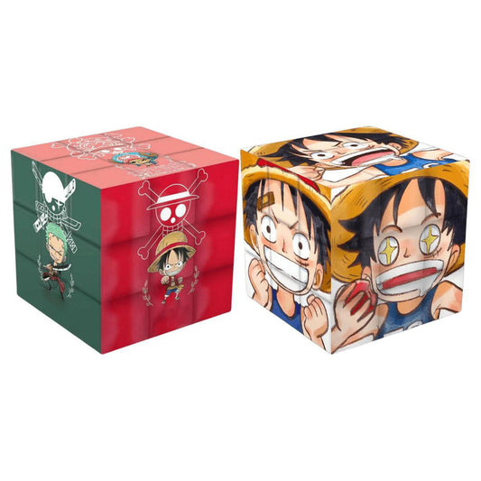One Piece Anime 3x3 Speed Rubik's Cube, Monkey D Luffy Roronoa Zoro Pattern Magic Cube Puzzle Toy, One Piece Character Brain Teaser Game, Collectible Desk Decoration & Anime Fan Gift