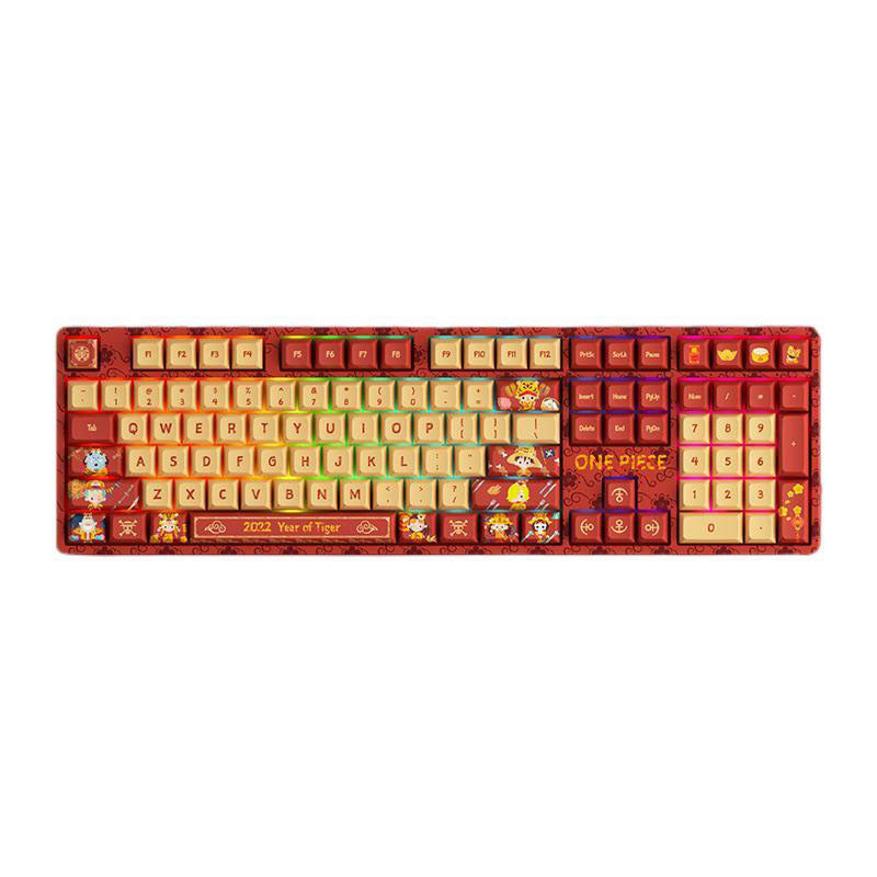 One Piece Anime Custom Keycaps Set, PBT Dye-Subbed 108 Keys Full Size Keycap Kit, Luffy Straw Hat Crew Anime Themed Keyboard Key Caps, Universal for Mechanical Keyboard, Anime Merch Gift for One Piece Fans
