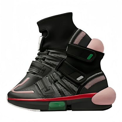 Anime Cosplay High Top Sneakers, Techwear Streetwear Futuristic Costume Shoes, Fashion Buckle Strap Sock Style Sneakers, Non Slip Platform Casual Walking Shoes for Men Women Cosplay Fans