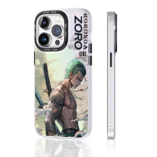 One Piece Roronoa Zoro Anime Phone Case for iPhone, Cool Zoro Swordsman Character Print Protective Case, Shockproof Soft TPU Bumper Cover, Trendy Manga Anime Phone Shell, Anime Merch Gift for One Piece Fans