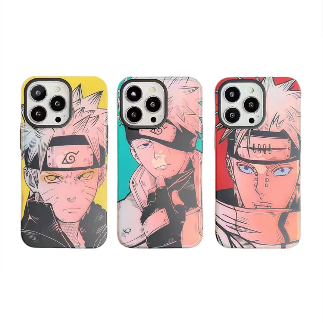 Naruto Anime Phone Case, Manga Sketch Style Protective Case for iPhone, Naruto Uzumaki Kakashi Pain Printed Soft TPU Phone Cover, Shockproof Slim Anime Phone Shell, Naruto Anime Fan Gift for iPhone