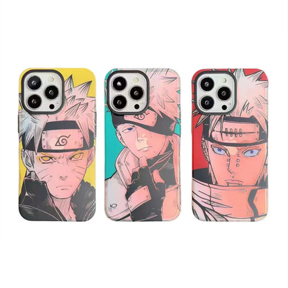 Naruto Anime Phone Case, Manga Sketch Style Protective Case for iPhone, Naruto Uzumaki Kakashi Pain Printed Soft TPU Phone Cover, Shockproof Slim Anime Phone Shell, Naruto Anime Fan Gift for iPhone