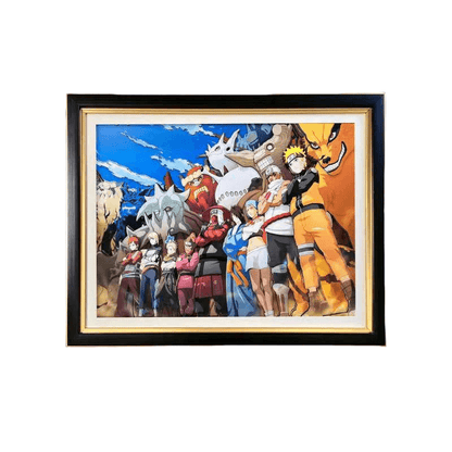 Naruto Tailed Beasts & Ninjas 3D Paper Cut Shadow Box Framed Art, Handmade Layered Papercraft Wall Decor, Anime Picture Frame, Fan Collectible Room Decor Gift