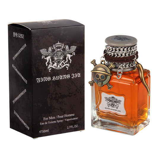 One Piece Pirate Themed Men Eau de Toilette, 50ml 1.7oz Long Lasting Fresh Scent Perfume for Men, Vintage Glass Bottle with Anime Skull Pendant, Collectible Fragrance Gift for Anime Fans
