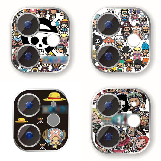 One Piece Anime Camera Lens Protector for iPhone, Luffy Zoro Chopper Straw Hat Crew Cartoon Decorative Camera Lens Sticker, HD Clear Scratch Resistant Anti-Fingerprint Camera Lens Cover, One Piece Anime Fan Merch Gift