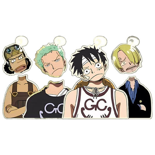 One Piece Anime Acrylic Standee, Luffy Zoro Sanji Usopp Character Desk Display Stand, One Piece Straw Hat Crew Tabletop Decor, Anime Fan Collectible Gift