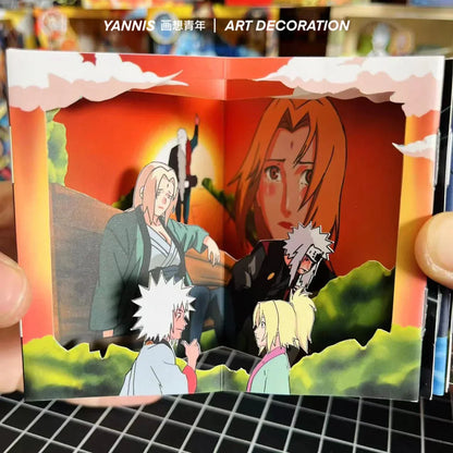 Naruto Anime Book Nook Paper Craft Kit, 3D Paper Cut Diorama Book, DIY Papercraft Scene Model, Anime Bookend Display Art Decor, Naruto Fan Handmade Gift