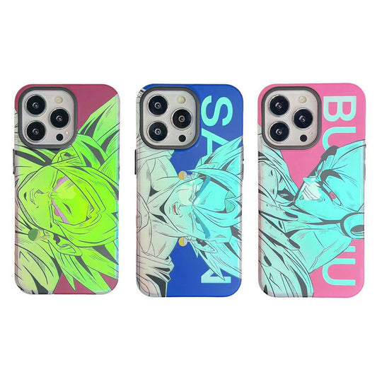 Dragon Ball Z Anime Phone Case for iPhone, Manga Style Goku Vegeta Buu Printed Protective Phone Cover, DBZ Comic Shockproof Hard Shell Case for iPhone Series Anime Fans
