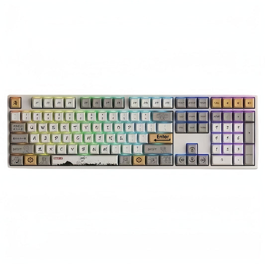 One Piece Luffy PBT Keycaps Set, Cherry Profile Dye Sublimation Key Caps, Full 104/108 Keys Artisan Keycap Kit for MX Switch Mechanical Gaming Keyboard, Straw Hat Luffy Custom Keyboard Replacement Keycaps