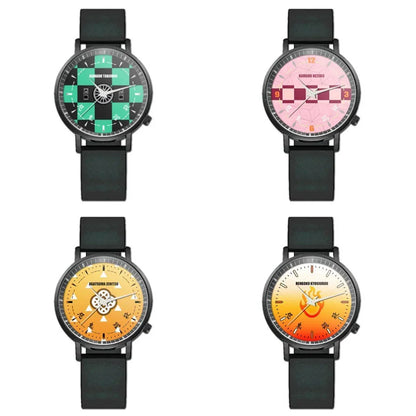 Demon Slayer Anime Quartz Wrist Watch for Men Women, Multiple Character Dial Design Silicone Strap Watch, Tanjiro Nezuko Zenitsu Kyojuro Themed Analog Watch, Anime Cosplay Accessory Collectible Gift for Demon Slayer Fans