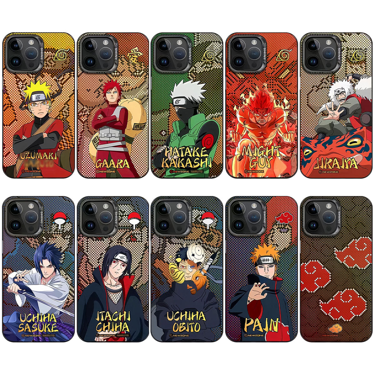 Naruto Anime Phone Case, Multiple Characters Naruto Sasuke Itachi Kakashi Gaara Pain Custom Printed Protective Phone Cover, Anime Naruto Phone Case for iPhone, Anime Fan Merch Gift