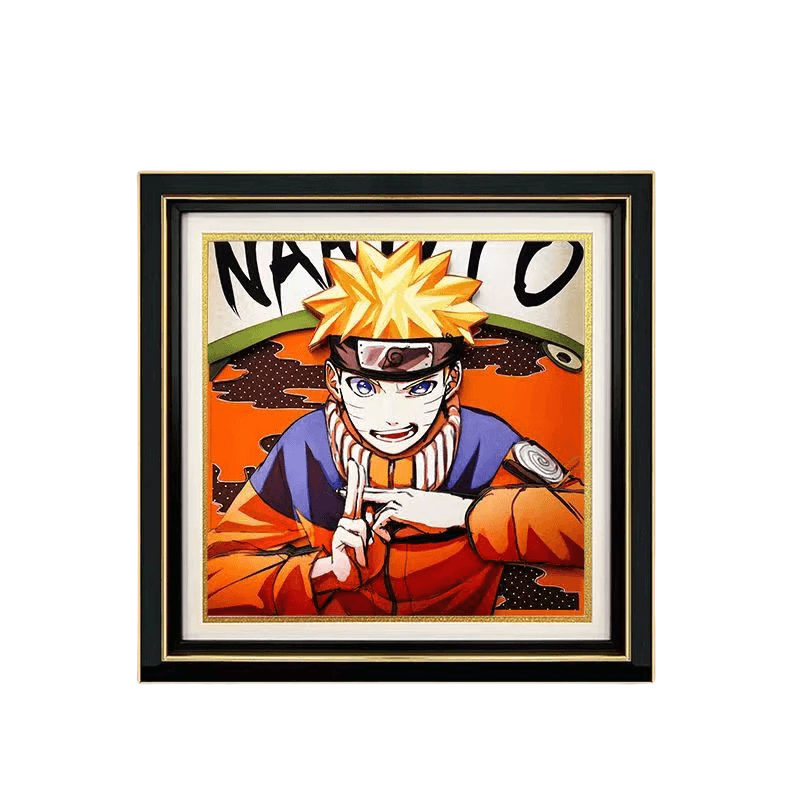 Naruto Uzumaki 3D Layered Paper Art Frame, Anime Naruto Handmade Paper Cut Shadow Box, Stratification Paper Carving Painting, Wall & Desk Display Decor, Collectible Art Gift for Naruto Anime Fans