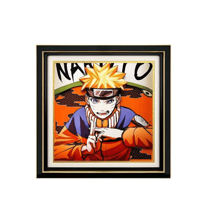 Naruto Uzumaki 3D Layered Paper Art Frame, Anime Naruto Handmade Paper Cut Shadow Box, Stratification Paper Carving Painting, Wall & Desk Display Decor, Collectible Art Gift for Naruto Anime Fans