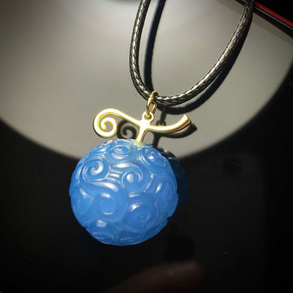 One Piece Devil Fruit Necklace, Hand Carved Natural Stone Devil Fruit Pendant Jewelry, Gum-Gum Fruit Flame-Flame Op-Op Tremor-Tremor Fruit Charm Necklace, Anime Cosplay Collectible Pendant Necklaces, One Piece Fans Unique Gift