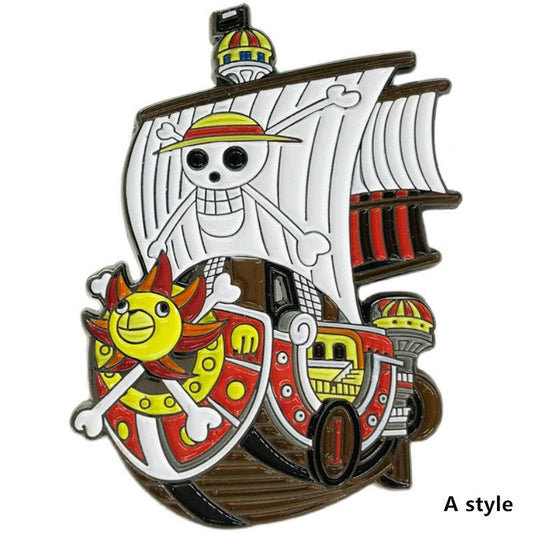 One Piece Enamel Pins, Anime Luffy Zoro Ace Law Thousand Sunny Metal Brooch Lapel Pin, Cute Cartoon Hard Enamel Badge, Backpack Hat Jacket Clothing Decorative Pin for Anime Fans