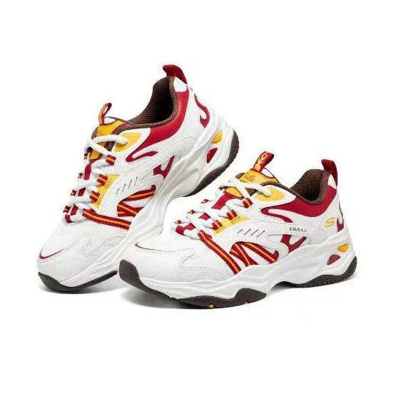 Demon Slayer Rengoku Kyojuro Themed Chunky Sneakers, Anime Flame Pattern Dad Shoes, Women’s Thick Sole Platform Walking Shoes, Non Slip Casual Sports Trainer, Cosplay Daily Wear Sneaker for Anime Fans