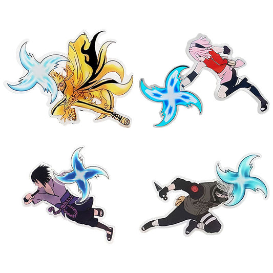 Naruto Anime Car Air Vent Freshener Decor, Team7 Naruto Sakura Sasuke Kakashi Acrylic Car Air Outlet Ornament, Rasenshuriken Dynamic Figure Car Interior Decoration Gift for Naruto Fans