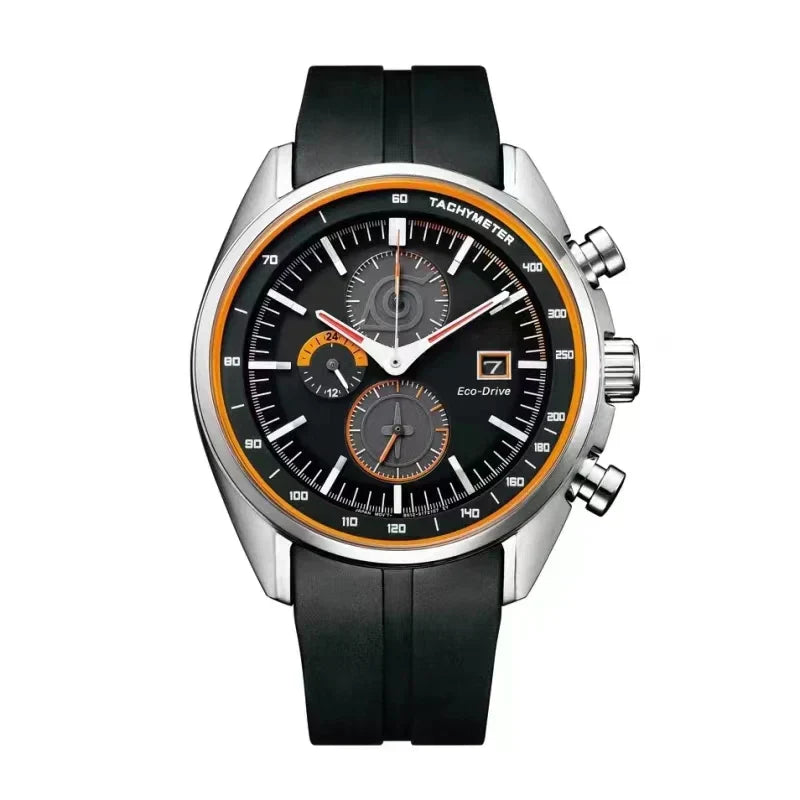 Naruto Uzumaki Naruto Chronograph Wrist Watch, Anime Naruto Themed Sports Quartz Watch, Silver Case Black Silicone Strap Analog Wristwatch, Anime Collectible Cosplay Accessory Gift for Naruto Fans