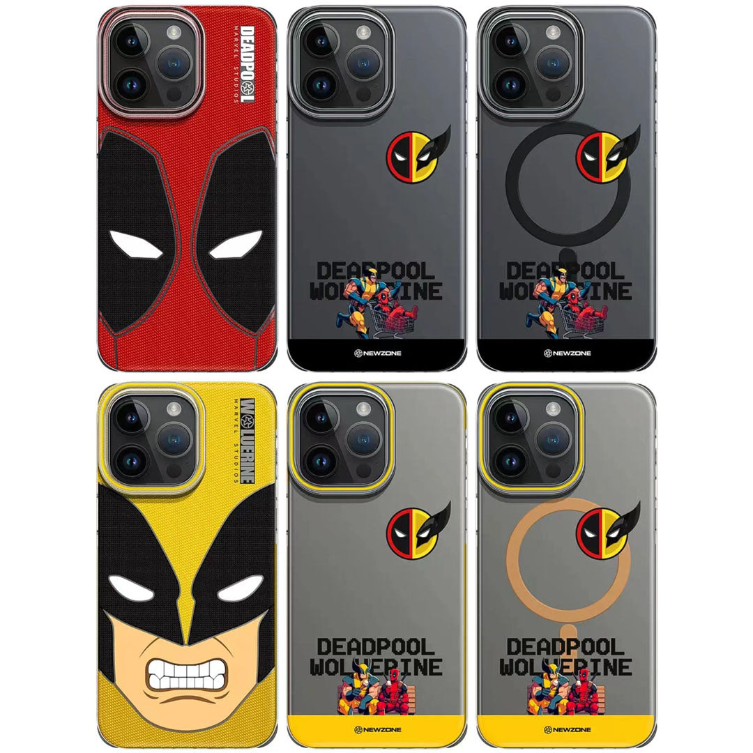 Marvel Deadpool & Wolverine Phone Case for iPhone, Marvel Anime Character Protective Cover, MagSafe Compatible Shockproof Phone Shell, Cool Deadpool Wolverine Design, Collectible Phone Case Gift for Marvel Fans