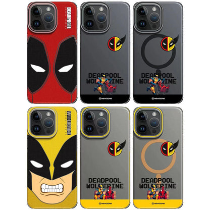 Marvel Deadpool & Wolverine Phone Case for iPhone, Marvel Anime Character Protective Cover, MagSafe Compatible Shockproof Phone Shell, Cool Deadpool Wolverine Design, Collectible Phone Case Gift for Marvel Fans