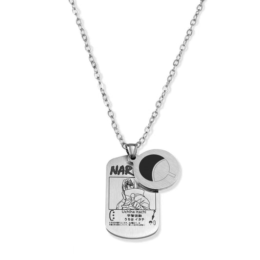 Naruto Anime Dog Tag Necklace, Multi Styles Stainless Steel Pendant Necklace, Naruto Symbol Character Engraved Chain Jewelry, Anime Cosplay Accessories, Naruto Merch Gift for Anime Fans