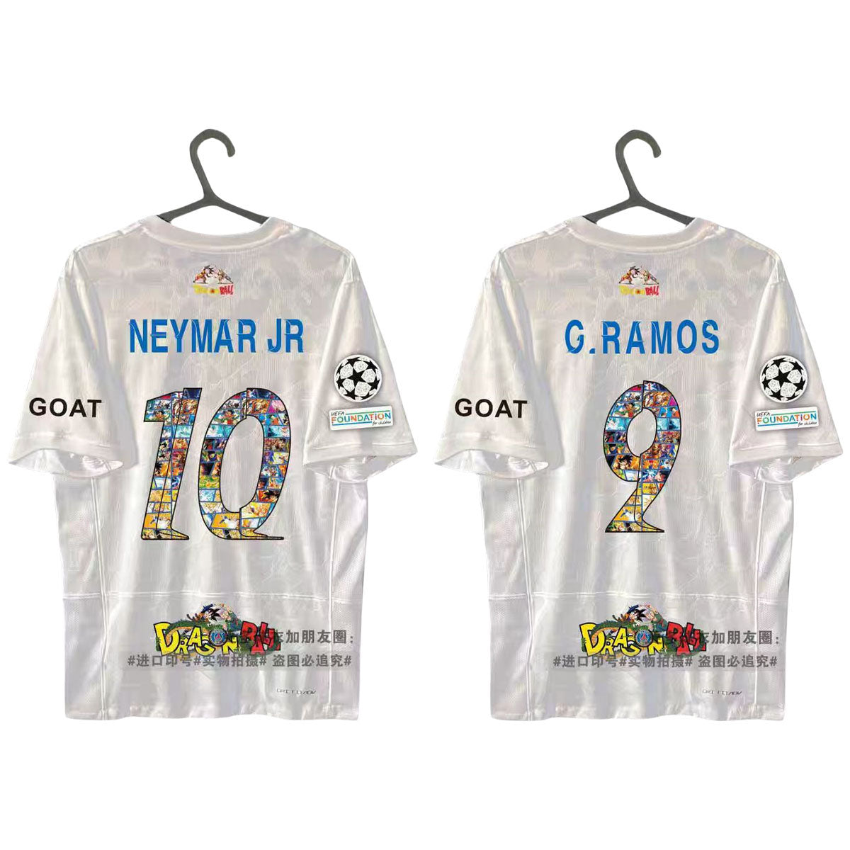 Dragon Ball Collage Print Soccer Jersey Neymar Ramos Mbappe Football Shirt