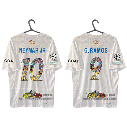 Dragon Ball Collage Print Soccer Jersey Neymar Ramos Mbappe Football Shirt
