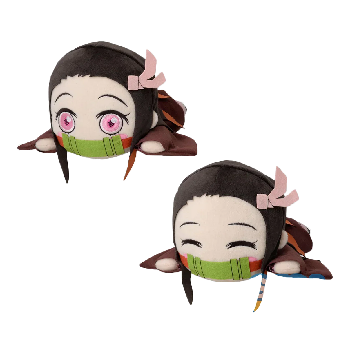 Demon Slayer Kimetsu no Yaiba Lying Plush Doll, Cute Anime Character Stuffed Pillow Plushie, Tanjiro Nezuko Zenitsu Inosuke Giyuu Shinobu Soft Toy, Anime Collectible Plush Gift for Fans