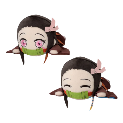 Demon Slayer Kimetsu no Yaiba Lying Plush Doll, Cute Anime Character Stuffed Pillow Plushie, Tanjiro Nezuko Zenitsu Inosuke Giyuu Shinobu Soft Toy, Anime Collectible Plush Gift for Fans