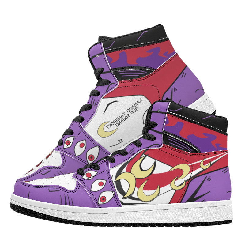 Demon Slayer Kokushibo Anime High Top Sneakers, Upper Moon One Kokushibo Printed Casual Shoes, Anime Cosplay Streetwear Footwear, Demon Slayer Merch Sneakers Gift for Anime Fans