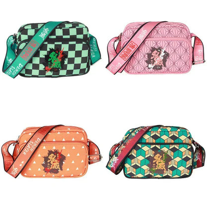 Demon Slayer Anime Crossbody Shoulder Bag, Kimetsu No Yaiba Multiple Character Pattern Sling Messenger Bag, Lightweight Casual Small Camera Bag, Demon Slayer Fan Collectible Daily Gift