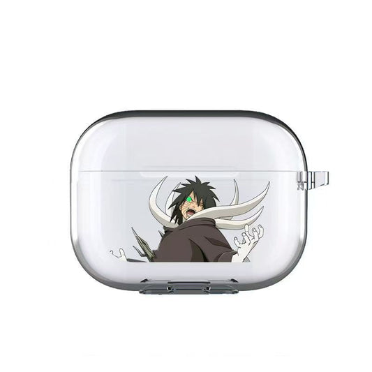 Naruto Anime Earbud Case Cover, Luminous Green Eyes Character Clear Airpods Protective Case, Shockproof Transparent Earphone Shell, Anime Collectible Gift for Naruto Fans