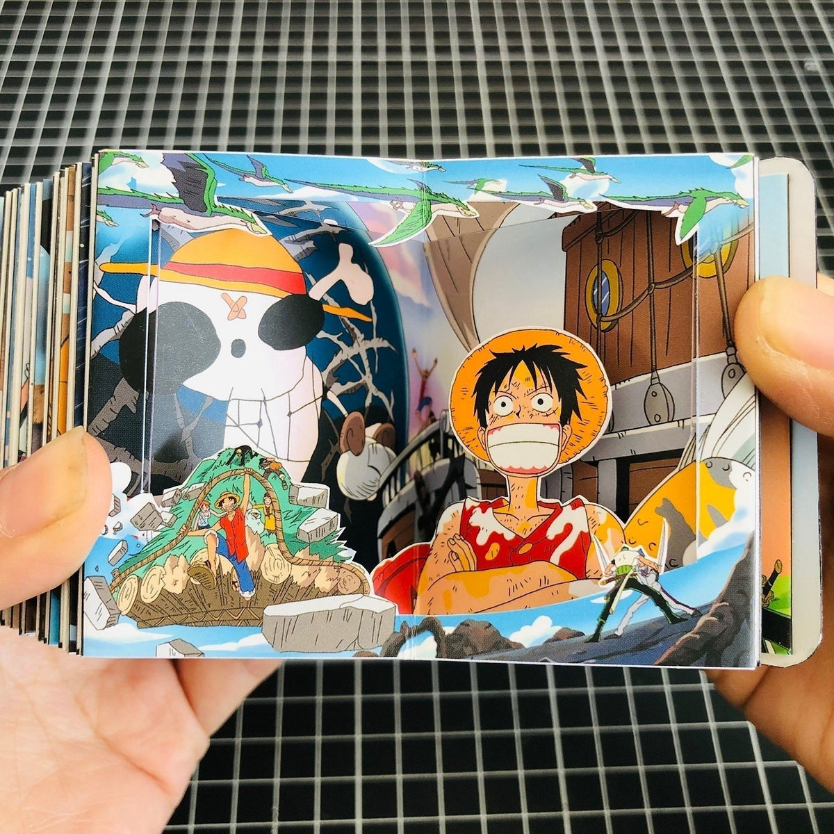One Piece 3D Paper Scene Book DIY Cutting Model Kit, Anime Layered Paper Art Craft, Handmade Paper Cut Diorama, Desktop Display Decoration, Creative Gift for One Piece Fans