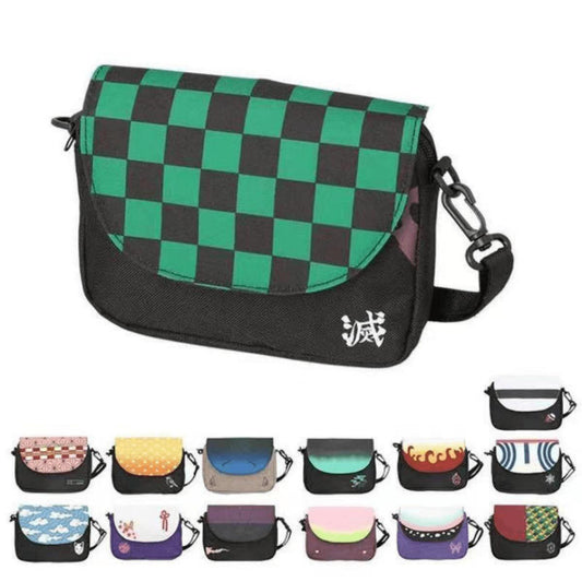 Demon Slayer Anime Crossbody Messenger Bag, Multi Styles Tanjiro Nezuko Zenitsu Pattern Shoulder Sling Bag, Casual Small Satchel Bag, Demon Slayer Merch Crossbody Purse Gift for Anime Fans