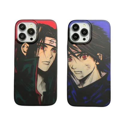 Naruto Anime Phone Case, Uchiha Itachi Uchiha Sasuke Print Protective Phone Cover, Shockproof Slim Soft TPU Case, Anime Character Phone Shell for iPhone, Anime Fan Gift